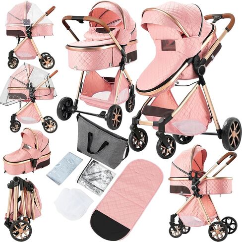 2 في 1 عربة أطفال مع bassinet ، عربة الأطفال القابلة للتحويل ، عربة أطفال قياسية قابلة للانعكاس ، عربات التي تجرها الدواب المحمولة ، عربة الأطفال الرضع ، الكرسي المناظر الطبيعية العالية القابلة للطي للطفل الجديد (2US588-BG) in Kuwait