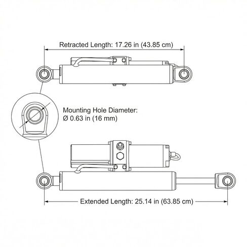 محرك خطي هيدروليكي عالي التحمل 12 فولت 4409 رطل، محرك هيدروليكي كهربائي مع سرعة 0.98 بوصة/ثانية للمقطورات القلابة، طاولات الرفع، تتبع الطاقة الشمسية، رفع الكراسي المتحركة in Kuwait