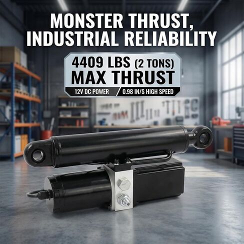 محرك خطي هيدروليكي عالي التحمل 12 فولت 4409 رطل، محرك هيدروليكي كهربائي مع سرعة 0.98 بوصة/ثانية للمقطورات القلابة، طاولات الرفع، تتبع الطاقة الشمسية، رفع الكراسي المتحركة in Kuwait