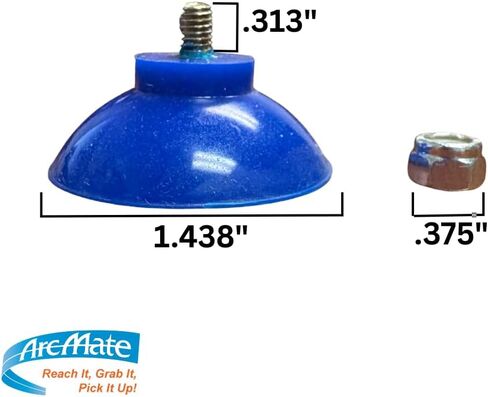 ArcMate Replacement Cups, EZ Reacher Accessory Tips, Heat Resistant Silicon Cups with Locknuts, Indoor Home Use, Blue, 2 Pairs, 4 Cups Total (7368-02) in Kuwait