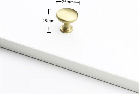Solid Brass Textured Copper Drawer Furniture Handles Cabinet Door Hardware 1Pcs(010-Brass-D25mm) in Kuwait