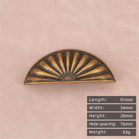 Golden Shell Cabinet Pull Bright Chrome Single Hole Drawer Retro Antique Brass Handle 1Pcs(6161-Antique) in Saudi Arabia
