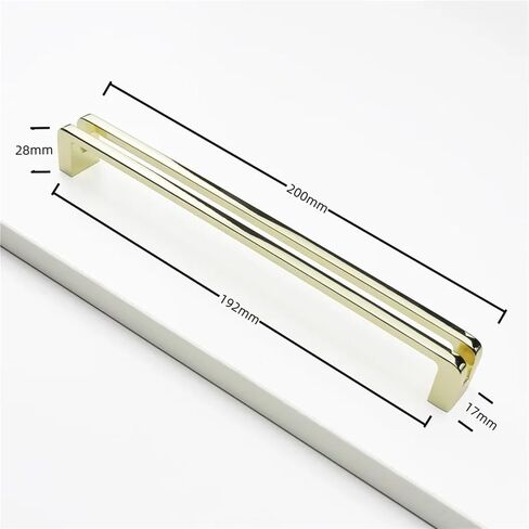 مقابض أبواب الخزانة من سبائك الزنك الصلبة لخزانة الملابس وتسحب الأجهزة بمقبض الأثاث 1 قطعة (ذهبي ساطع-C192mm) in Kuwait