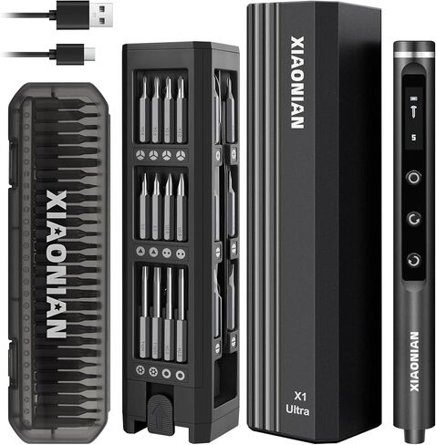 3.7V Rechargeable Mini Electric Screwdriver Set,76 IN 1 Magnetic Bits 0.5 N.m Precision Cordless Electric Screwdriver with LED Display & Light,5 Torque Settings for Laptop Phone Camera Watch Repair in Kuwait