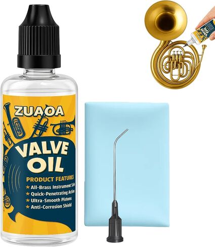 ZUAON Valve Oil 2oz for Trumpet, Trombone, French Horn, Tuba, Cornet, Baritone, Euphonium, Brass Instruments, Prevents Slow and Stuck Valves, Brass Players Maintenance Kit Gifts for Christmas in Saudi Arabia