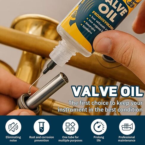 ZUAON Valve Oil 2oz for Trumpet, Trombone, French Horn, Tuba, Cornet, Baritone, Euphonium, Brass Instruments, Prevents Slow and Stuck Valves, Brass Players Maintenance Kit Gifts for Christmas in Saudi Arabia