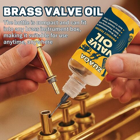 ZUAON Valve Oil 2oz for Trumpet, Trombone, French Horn, Tuba, Cornet, Baritone, Euphonium, Brass Instruments, Prevents Slow and Stuck Valves, Brass Players Maintenance Kit Gifts for Christmas in Saudi Arabia