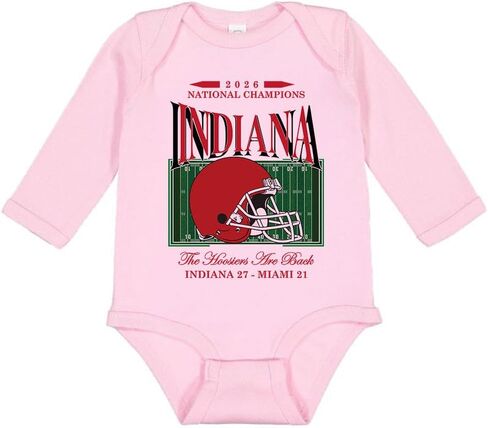 2026 National Champs Indiana Long Sleeve Baby Infant Bodysuit in Saudi Arabia