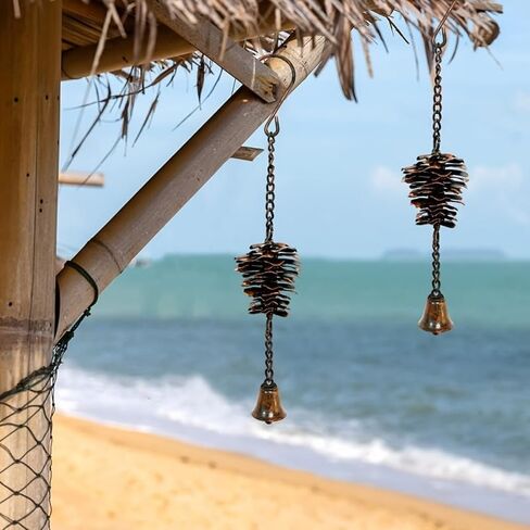 2 Pack Metal Pinecone Wind Chimes, Distressed Copper Finish Outdoor Wind Chime Bells for Porch, Garden, Patio, Unique Hanging Decor Se in Saudi Arabia