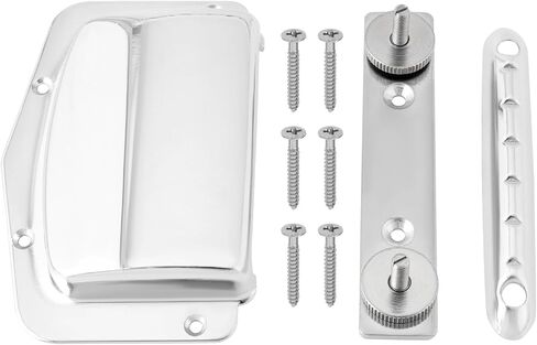 eMagTech 1 Set of Silver Guitar Bridge Set Adjustable Fixed Bridge Tailpiece Bridge Set Compatible with Teisco 6 Stringed Electric Guitar (Vintage) with Mounting Screws in Saudi Arabia