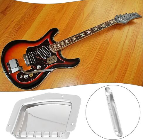 eMagTech 1 Set of Silver Guitar Bridge Set Adjustable Fixed Bridge Tailpiece Bridge Set Compatible with Teisco 6 Stringed Electric Guitar (Vintage) with Mounting Screws in Saudi Arabia