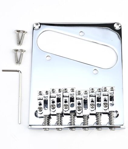 جسر تيلي 10.8 مم 12 سلسلة قابل للتعديل جسر جيتار صلب - سروج من سبائك الزنك قاعدة من الفولاذ المقاوم للصدأ لقطع غيار جيتار مذيع 12 سلسلة (كروم) in Kuwait