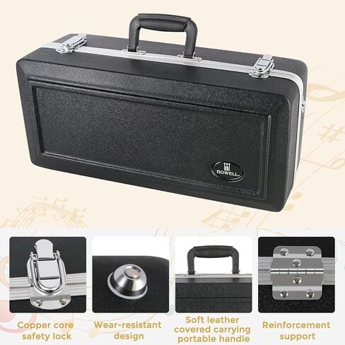 ROWELL Bb Trumpet Professional Trumpet Brass Instruments Standard Trumpets Set with Professional Trumpets Box,Original 7C trumpet Mouthpiece, Cloth and Gloves (Silver) in Saudi Arabia