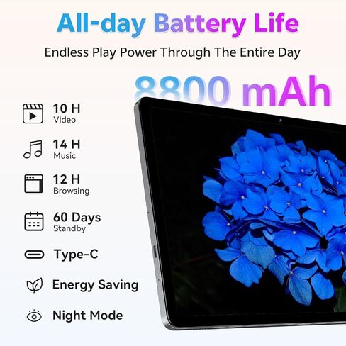 Android Tablet ، 11 بوصة Android 15 Tablet 2025 ، Octa -Core ، 12 جيجابايت ذاكرة الوصول العشوائي 128 جيجابايت تخزين 1 تيرابايت قابلة للتوسيع ، 13 ميجابكسل كاميرات مزدوجة 5 ميجابكسل ، 8000 مللي أمبير ، GPS ، مكبرات صوت مزدوجة ، فتح الوجه ، واي فاي 5 BT5.0  in Kuwait