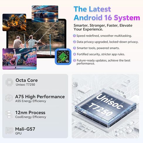Android Tablet ، 11 بوصة Android 15 Tablet 2025 ، Octa -Core ، 12 جيجابايت ذاكرة الوصول العشوائي 128 جيجابايت تخزين 1 تيرابايت قابلة للتوسيع ، 13 ميجابكسل كاميرات مزدوجة 5 ميجابكسل ، 8000 مللي أمبير ، GPS ، مكبرات صوت مزدوجة ، فتح الوجه ، واي فاي 5 BT5.0  in Kuwait