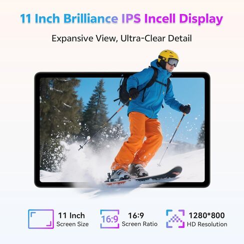 Android Tablet ، 11 بوصة Android 15 Tablet 2025 ، Octa -Core ، 12 جيجابايت ذاكرة الوصول العشوائي 128 جيجابايت تخزين 1 تيرابايت قابلة للتوسيع ، 13 ميجابكسل كاميرات مزدوجة 5 ميجابكسل ، 8000 مللي أمبير ، GPS ، مكبرات صوت مزدوجة ، فتح الوجه ، واي فاي 5 BT5.0  in Kuwait