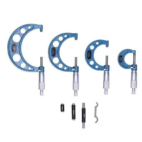 مجموعة أدوات قياس معدنية ميكرومتر خارجية عالية الدقة مكونة من 4 قطع من كيكومي 25/50/75/100 مم 0.01 مم للاستخدام اليومي in Kuwait