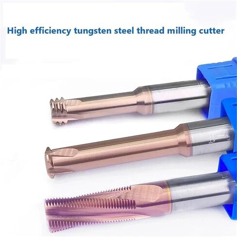 Carbide 1T 3T Thread Milling Cutter Full-Teeth M0.8-M14 CNC Tool for Steel(M5X0.75X6X50 Full) in Saudi Arabia
