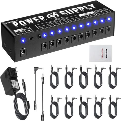 Guitar Pedal Power Supply (GD-01) Pedal Board Power Supply with DC 18V Pedal Power Adapter & 9V 100mA 400mA Isolated DC 10 Outputs for 9V 12V 18V Effect Pedals in Kuwait