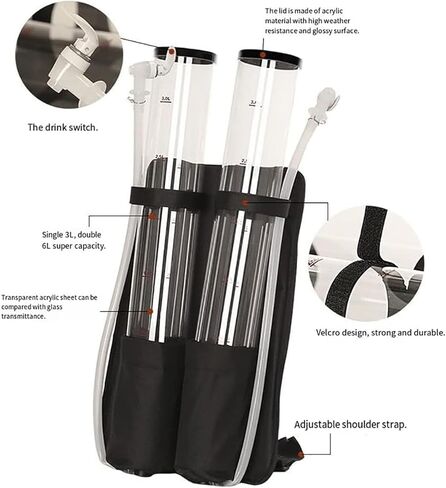 Beer Dispenser Backpack, Double Beverage Jet Pack with Hand Pressure Nozzles, 2x3L Dual Barrel, Adjustable Shoulder Strap for Parties and Events in Saudi Arabia