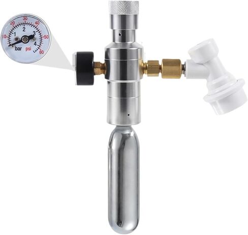 1pc Beer Keg Co2 Charger With Gas Ball Lock 0-60Psi Co2 Regulator Mini Co2 Dispenser For Beer Brewing Homebrew in Saudi Arabia