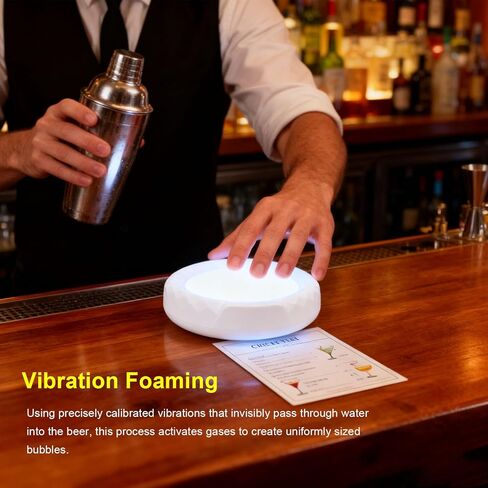 2026 New Ultrasonic Beer Foamer, Anti Slip Portable Beer Bubbler Maker with 1800mAh Rechargable Battery for Family Gatherings Business Meetings and Bars in Saudi Arabia
