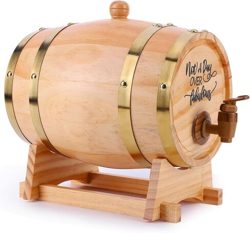 3L Engraved Barrel with Stand Bung and Spigot Barrel Dispenser Bourbon Barrel for Bourbon Cocktails Rum in Kuwait