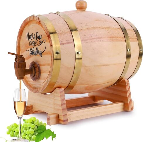 3L Engraved Barrel with Stand Bung and Spigot Barrel Dispenser Bourbon Barrel for Bourbon Cocktails Rum in Kuwait