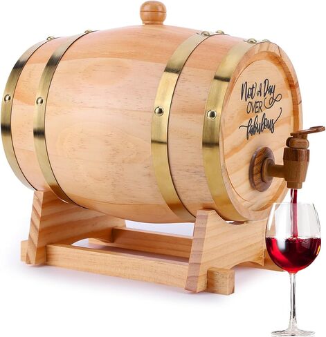 3L Engraved Barrel with Stand Bung and Spigot Barrel Dispenser Bourbon Barrel for Bourbon Cocktails Rum in Kuwait