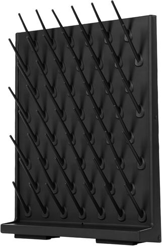 رفوف تجفيف المختبر، رف تجفيف المختبر ذو 52 فتحة مع أنبوب تصريف، رف تجفيف مثبت على الحائط/سطح الطاولة مع أعمدة قابلة للإزالة للمختبرات والصناعية والمدارس، أسود in Kuwait