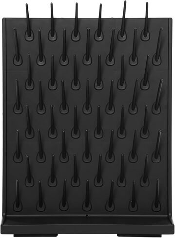 رفوف تجفيف المختبر، رف تجفيف المختبر ذو 52 فتحة مع أنبوب تصريف، رف تجفيف مثبت على الحائط/سطح الطاولة مع أعمدة قابلة للإزالة للمختبرات والصناعية والمدارس، أسود in Kuwait