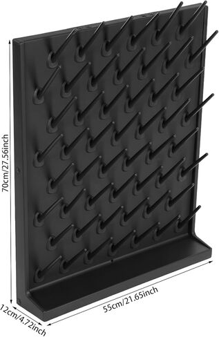 رفوف تجفيف المختبر، رف تجفيف المختبر ذو 52 فتحة مع أنبوب تصريف، رف تجفيف مثبت على الحائط/سطح الطاولة مع أعمدة قابلة للإزالة للمختبرات والصناعية والمدارس، أسود in Kuwait