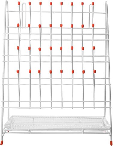 Ciieeo 32-Slot Laboratory Test Tube Drying Rack with Plastic-Coated Metal Frame, Standing Glassware and Bottle Draining Holder for Lab and Scientific Use in Saudi Arabia