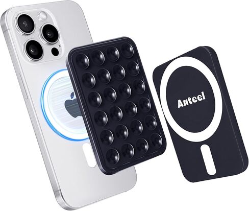 حامل الهاتف الآمن للسيليكون الآمن للسيليكون لجهاز iPhone 16/15/14/13/12 ، حامل هاتف شفط مغناطيسي لحالة Magsafe ، صورة شخصية/فيديو خالية من اليدين لـ Tiktok Creator/Influencer (الوردي الفاتح) in Kuwait