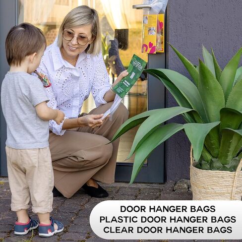 Choice Marts Door Hanger Bags 6" x 12" - Waterproof and Secure 100 Pack Perfect Display for Your Advertisement Plastic Door Hanger Bags in Saudi Arabia