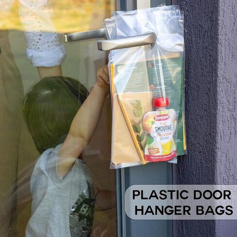 Choice Marts Door Hanger Bags 6" x 12" - Waterproof and Secure 100 Pack Perfect Display for Your Advertisement Plastic Door Hanger Bags in Saudi Arabia