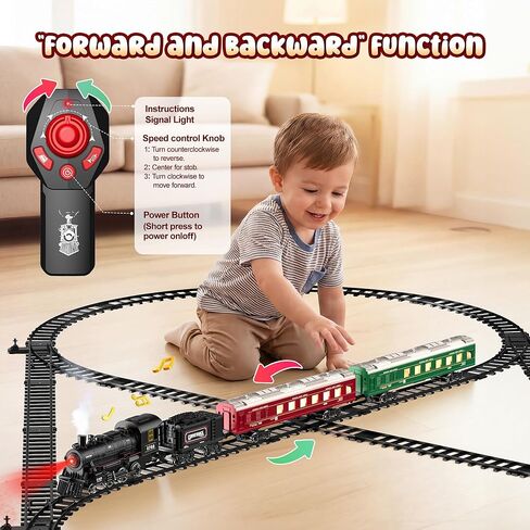 مجموعة قطار النحل الساخنة ، ألعاب قطار التحكم عن بُعد مع عربات الركاب الفاخرة والمسار المتوهج ، قطار شجرة عيد الميلاد المعدني مع الدخان ، الخفيف والصوت ، قطار للألعاب 3 4 5 6 7+ سنوات الأولاد هدايا in Kuwait
