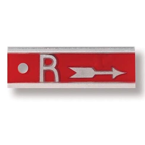 علامات الأشعة السينية (الألومنيوم) - سهم، لليمين فقط، حرف الرصاص "R" مقاس 1/2 بوصة، وسهم واحد in Kuwait
