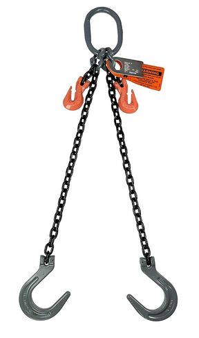Advantage Rigging - Chain Sling - 1/2" x 5' Double Leg with Foundry Hook and Adjuster - Grade 100 in Kuwait