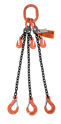 Advantage Rigging - Chain Sling - 1/2" x 5' Triple Leg with Sling Hooks and Adjusters - Grade 100 in Saudi Arabia