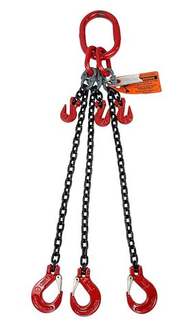 Advantage Rigging - Chain Sling - 1/2" x 5' Triple Leg with Sling Hooks and Adjusters - Grade 80 in Kuwait