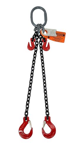 Advantage Rigging - Chain Sling - 1/2" x 6' Double Leg with Sling Hooks and Adjusters - Grade 80 in Saudi Arabia