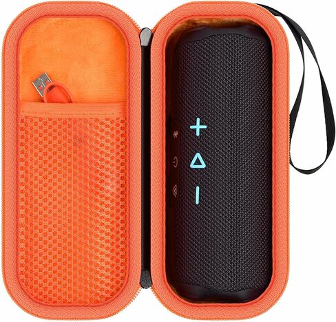 GWCASE Flip7/6/5 Speaker Case for JBL Flip 7 6 5 Bluetooth Speaker, Plush Lining & Scratch-Resistant Interior, Mesh Storage for Carabiner/Cables, Detachable Carry Strap- Black (Case Only) in Saudi Arabia