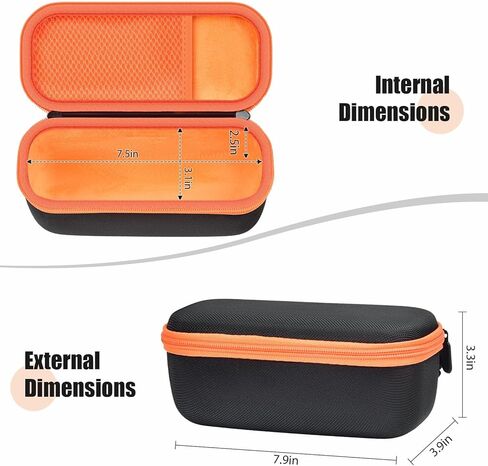 GWCASE Flip7/6/5 Speaker Case for JBL Flip 7 6 5 Bluetooth Speaker, Plush Lining & Scratch-Resistant Interior, Mesh Storage for Carabiner/Cables, Detachable Carry Strap- Black (Case Only) in Saudi Arabia