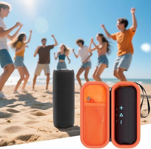 GWCASE Flip7/6/5 Speaker Case for JBL Flip 7 6 5 Bluetooth Speaker, Plush Lining & Scratch-Resistant Interior, Mesh Storage for Carabiner/Cables, Detachable Carry Strap- Black (Case Only) in Saudi Arabia