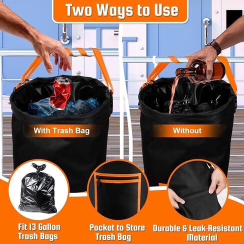 Portable Boat Storage Can, Leak-Resistant Reusable Bag Boating Gift, 10-13 Gal Storage Bag Snaps Inside, Easy to Install & Clean, Fishing, Sandbar, Kayak, Pontoon Boat Accessories, RV, or Camping in Kuwait