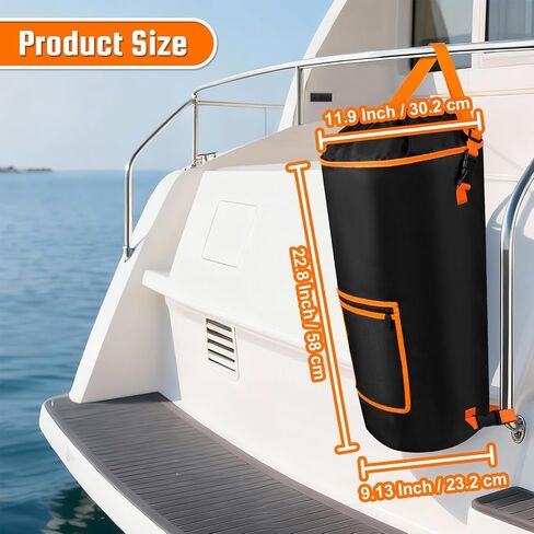 Portable Boat Storage Can, Leak-Resistant Reusable Bag Boating Gift, 10-13 Gal Storage Bag Snaps Inside, Easy to Install & Clean, Fishing, Sandbar, Kayak, Pontoon Boat Accessories, RV, or Camping in Kuwait