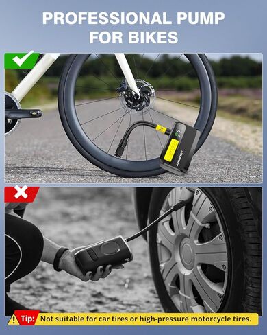 Auxpower New Electric Bike Pump-Mini Portable Bike Tire Pump with Gauge, 120PSI Portable Bicycle Pump Fast Inflation, High-Performance Air Pump for Bike Tires and Balls (Presta & Schrader) in Kuwait