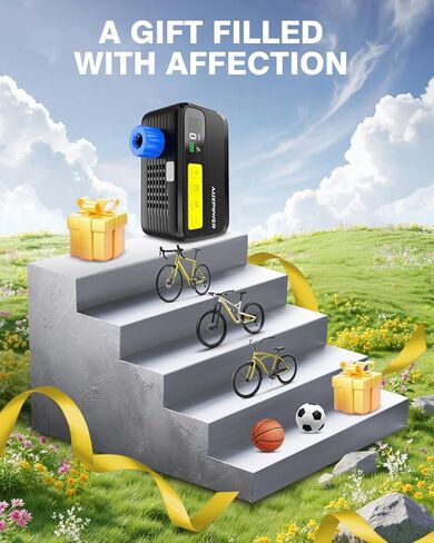 Auxpower New Electric Bike Pump-Mini Portable Bike Tire Pump with Gauge, 120PSI Portable Bicycle Pump Fast Inflation, High-Performance Air Pump for Bike Tires and Balls (Presta & Schrader) in Kuwait