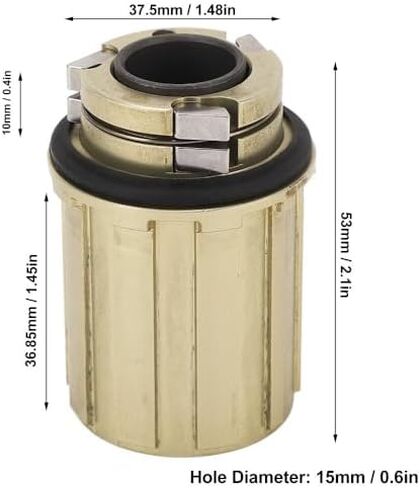 11 سرعة دراجة Freehub الجسم مع 2 محامل سبائك الألومنيوم ركوب الدراجات كاسيت الجسم أداة استبدال جزء للدراجات الجبلية والطرق، طول 53 مم in Saudi Arabia